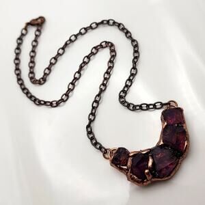 Genuine Amethyst Chevron Necklace